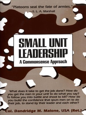 cover image of Small Unit Leadership
